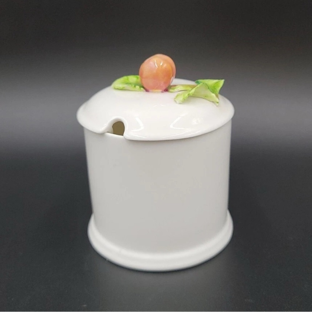 Crown Staffordshire Bone China Apple Lid Jam/Jelly Jar EXCELLENT CONDITION